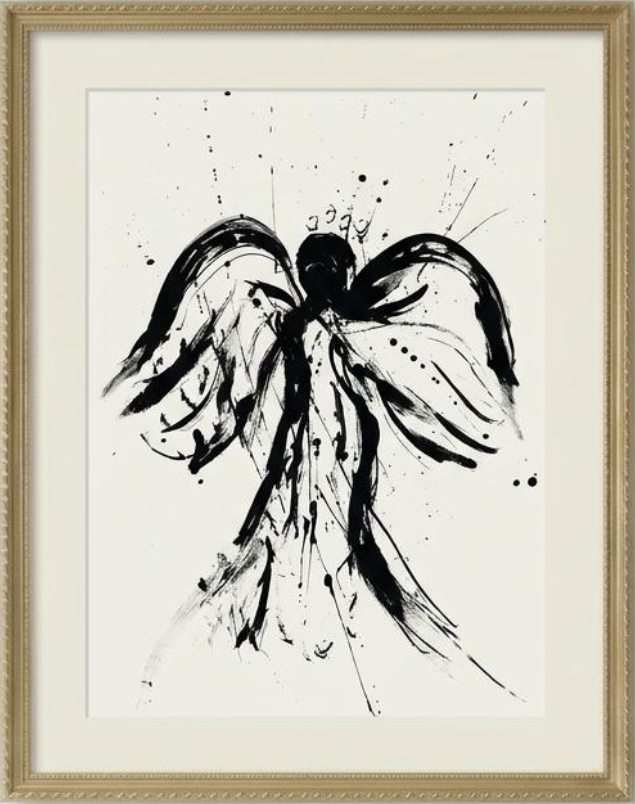 02/09 strukturovaný papír 45x60cm ve zlatém rámu a paspartě / 4 700 Kč