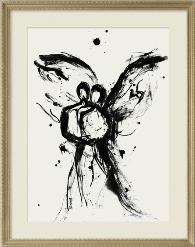 06/09 strukturovaný papír 45x60cm ve zlatém rámu a paspartě / 4 700 Kč