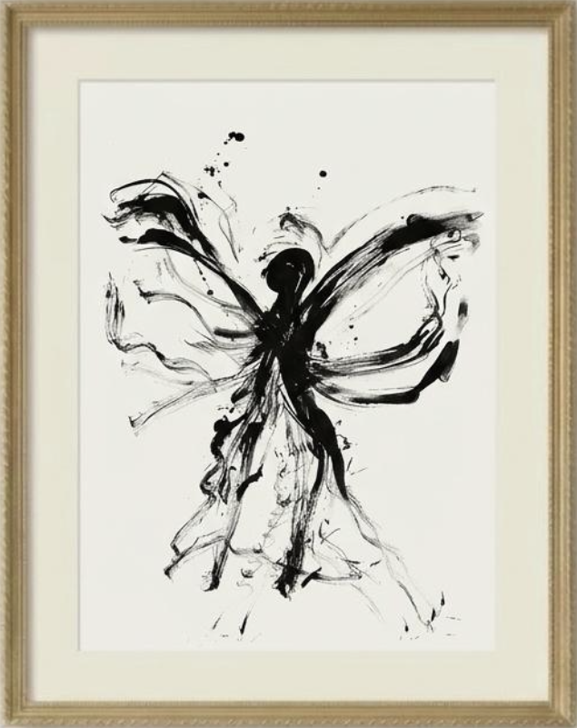 03/09 strukturovaný papír 45x60cm ve zlatém rámu a paspartě / 4 700 Kč